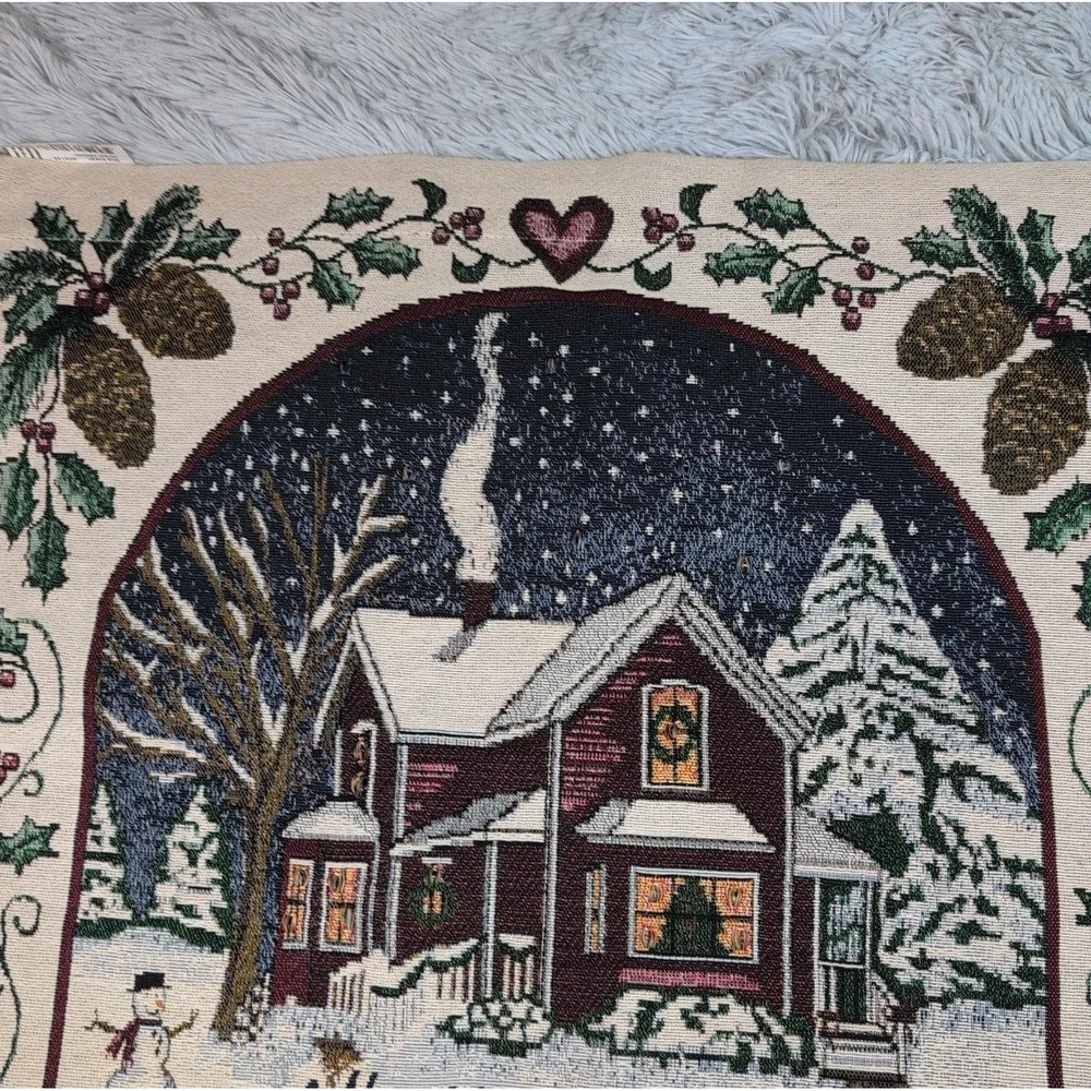 Tapestry ALL HEARTS COME HOME FOR CHRISTMAS  Wall Hanging Home Decor